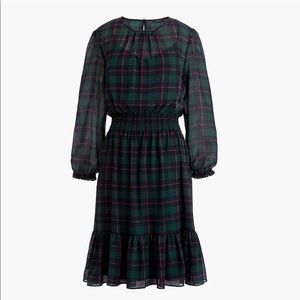 J. Crew cinched waist plaid dress